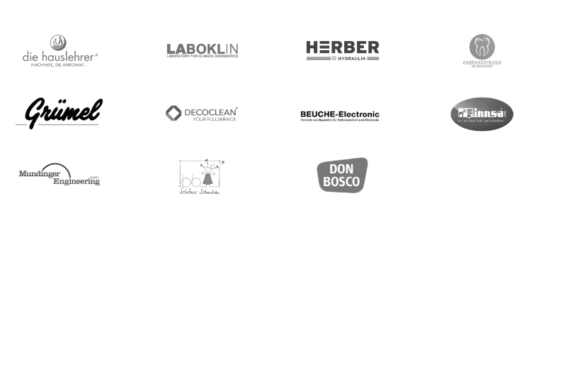 Referenzen zur Sage-Software (ERP- und HCM): die Hauslehrer, Laboklin, Herberhydraulik, Zahnarztpraxis am Mahnberg, Grümel Fulda, Decoclean, Beuche Electronic, Finnsa, Mundinger Engineering, bb Klostermann, Don Bosco und viele mehr.
